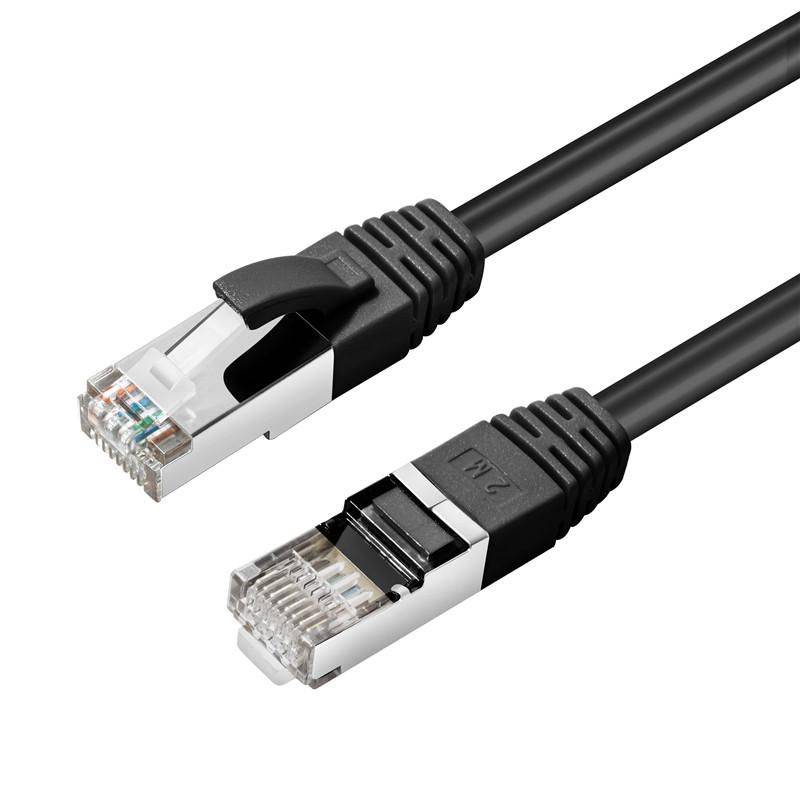 S/FTP CAT6 0,5m Schwarz LSZH PiMF