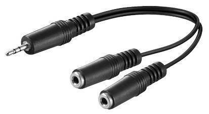 3,5-mm-Miniklinken-Adapter, 0,2 m 3,5-mm-Miniklinken-Y-Adapter