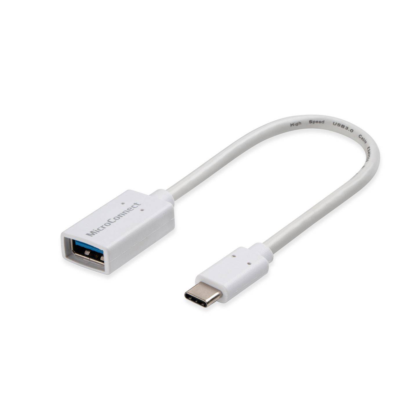 USB-C-auf-USB3.0-A-Adapter, 0,2 m Weiß zum Synchronisieren und