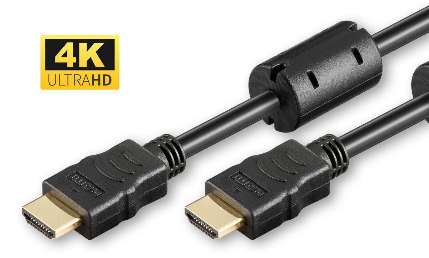 HDMI High Speed Kabel, 1,5m mit Ferritkern.