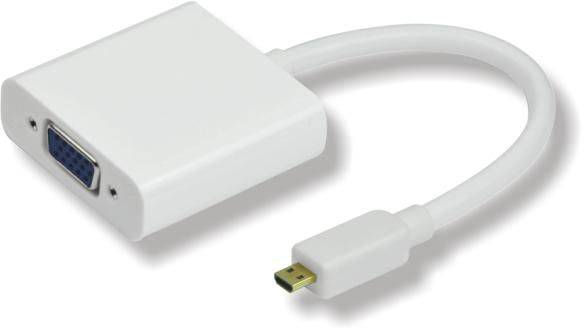 HDMI Micro - VGA Adapter M-F HDMI Micro D Typ - VGA 25cm