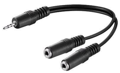 3,5-mm-Miniklinkenstecker-Y-Kabel, 0,2 m 3,5-mm-Miniklinkenstecker-Y-Adapter