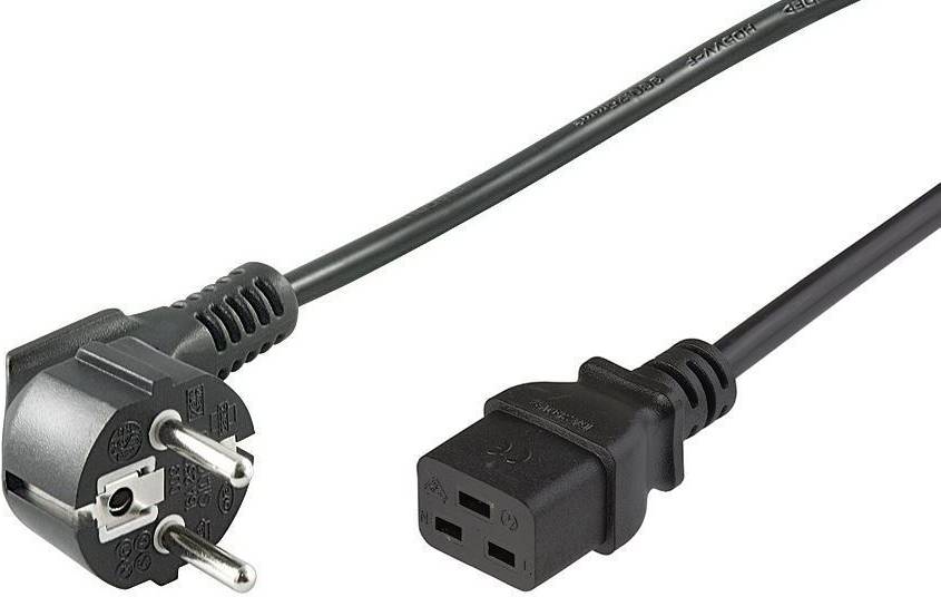 Netzkabel CEE 7/7 - C19 1m gewinkelt Schuko - C19