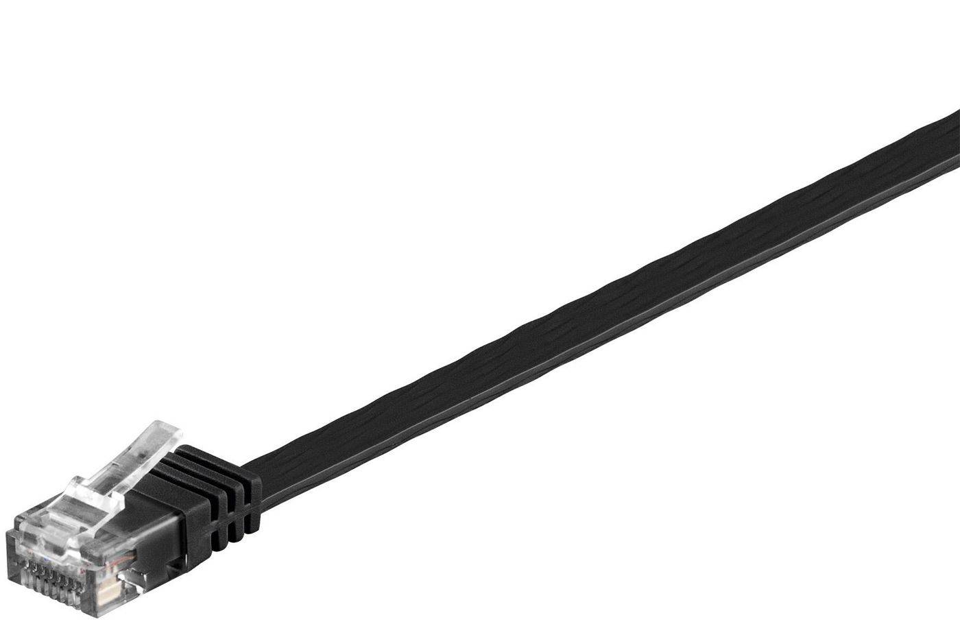 U/UTP CAT6 0.25M Schwarzes flaches ungeschirmtes Netzwerkkabel
