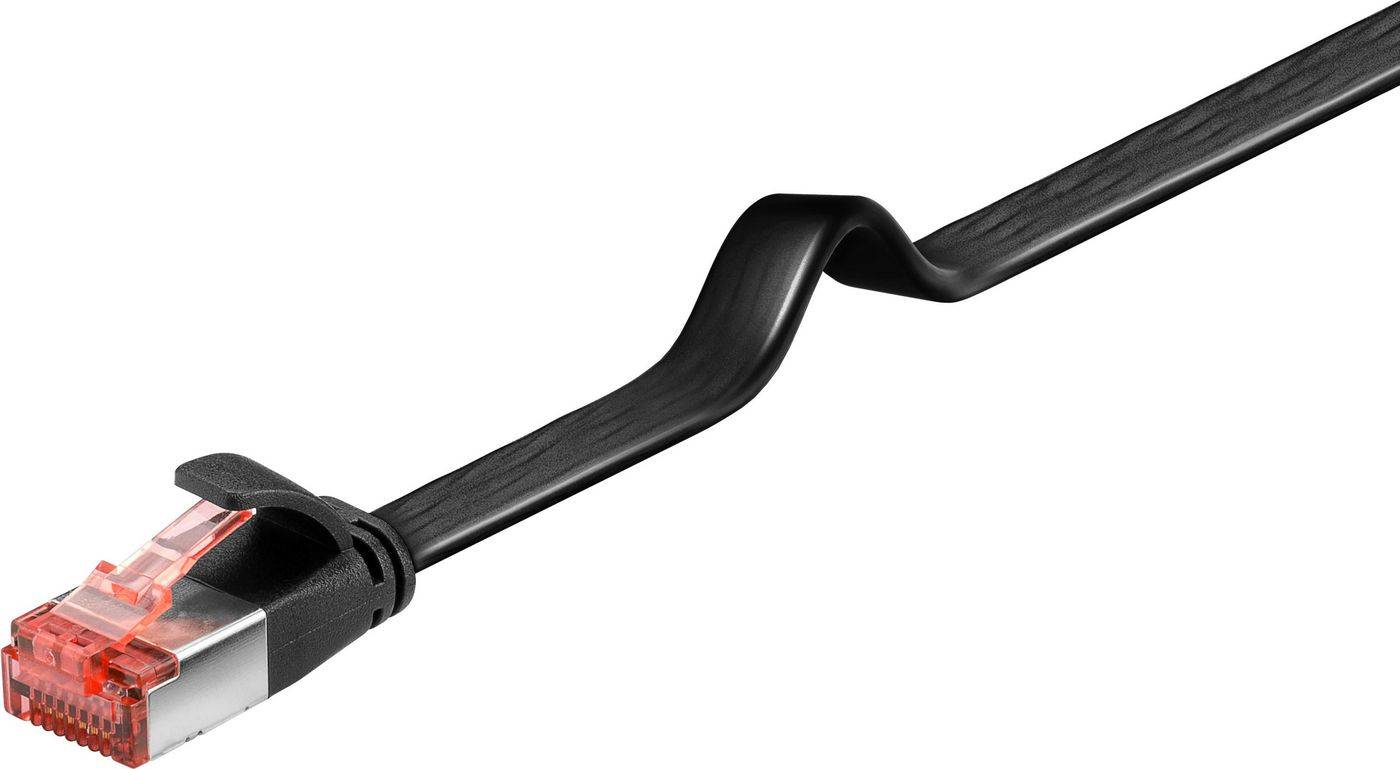 U/UTP CAT6 10M Schwarzes flaches ungeschirmtes Netzwerkkabel,