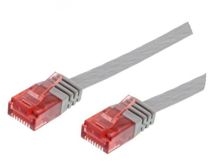 U/UTP CAT6 0.25M Grau Flaches Ungeschirmtes Netzwerkkabel