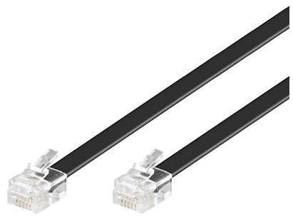 Modular Straight RJ12 6C/6P 2m Flachkabel Schwarz