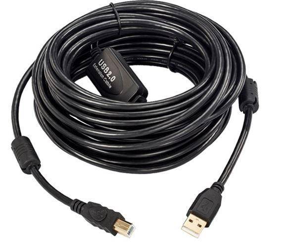 Aktives USB 2.0 A-B Kabel, 10m Mit integriertem