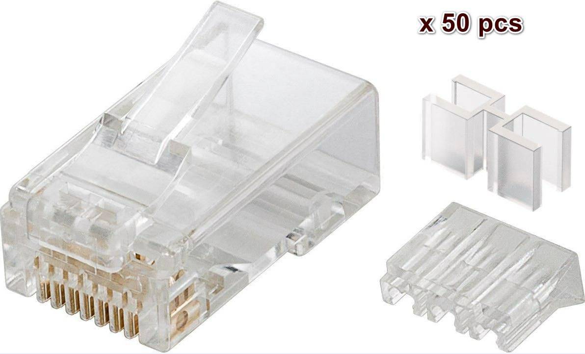 Modularer Stecker CAT6 Stecker 8P8C Ungeschirmt 50 Stück in einem Beutel