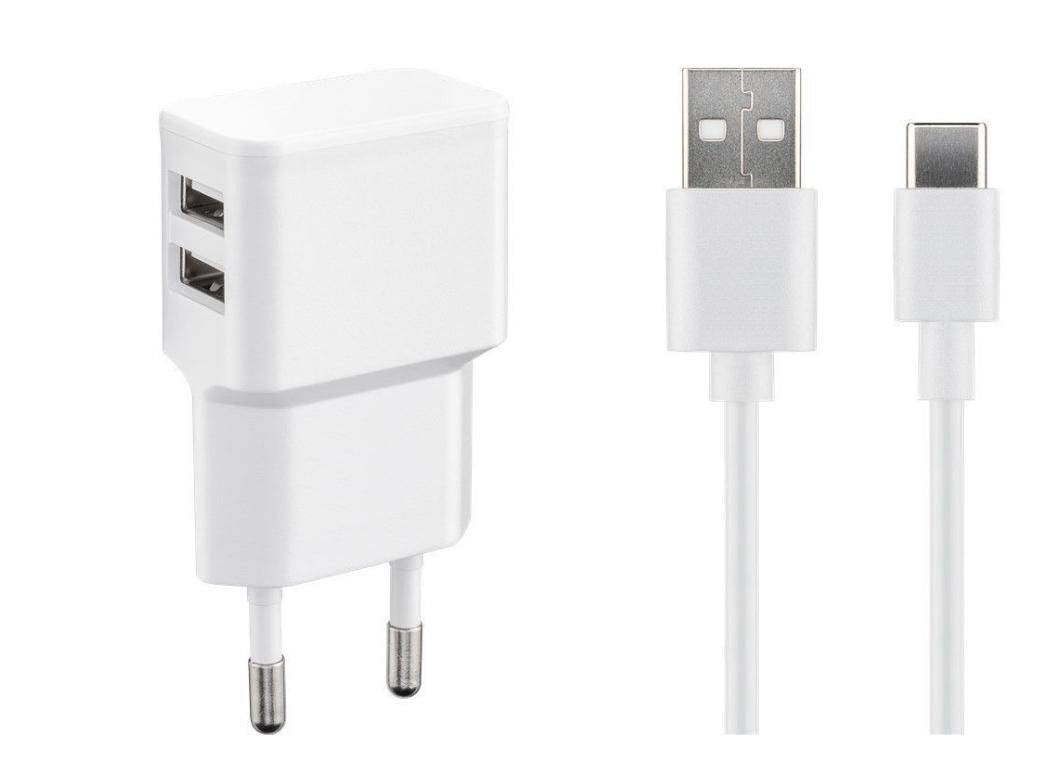USB-C Ladegerät Set 2.4 A USB-C auf USB2.4A 1m + Ladegerät