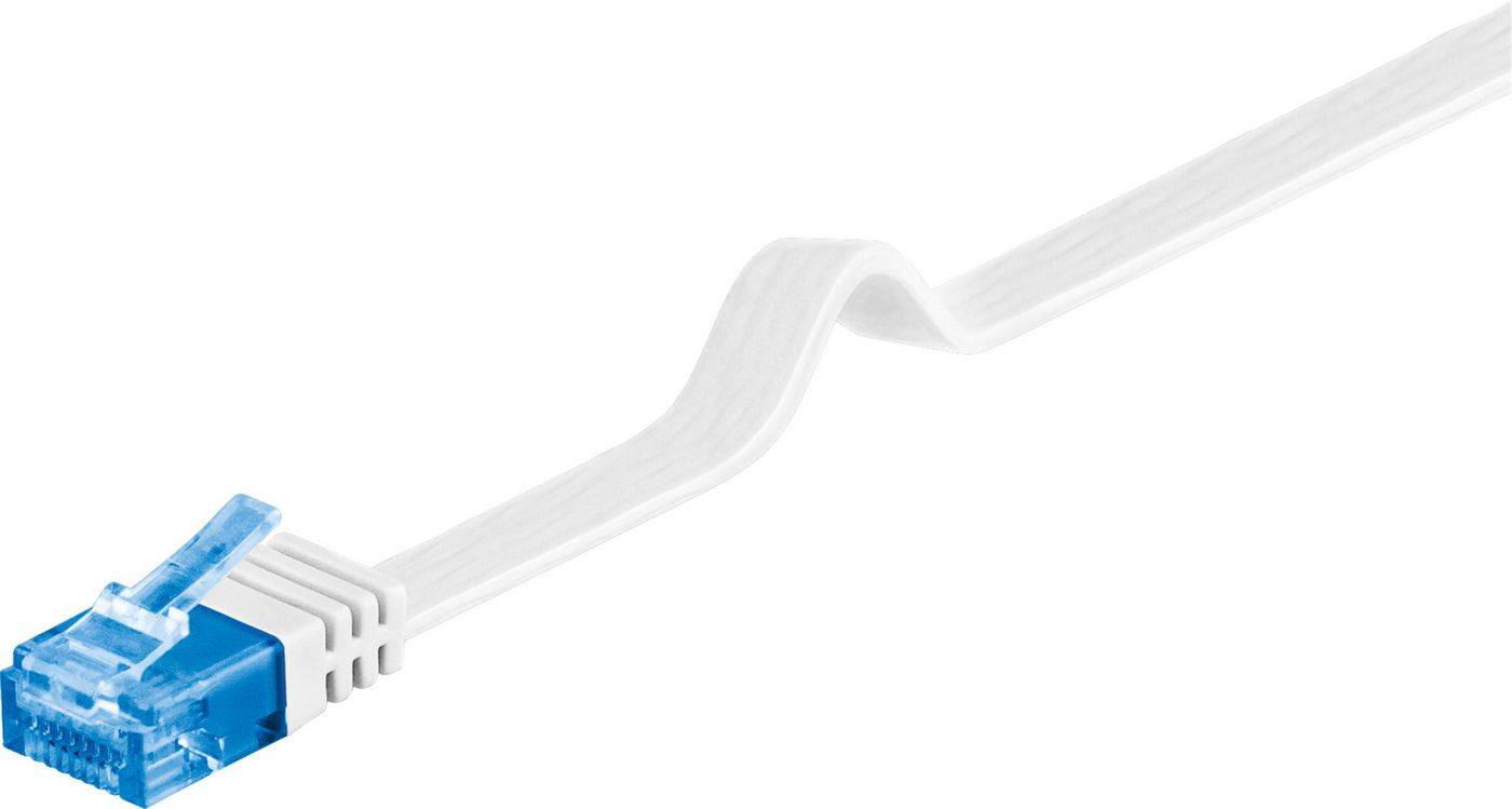 U/UTP CAT6A 10M Weißes flaches ungeschirmtes Netzwerkkabel,