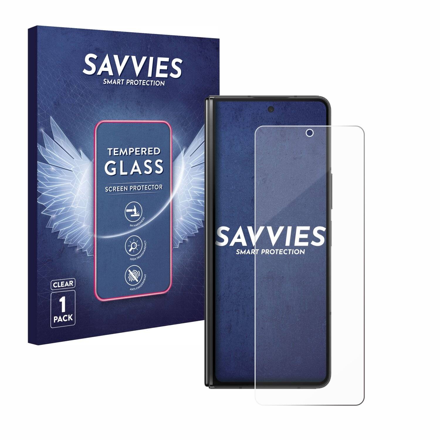 Savvies Clear Schutzglas für Samsung Galaxy Z Fold