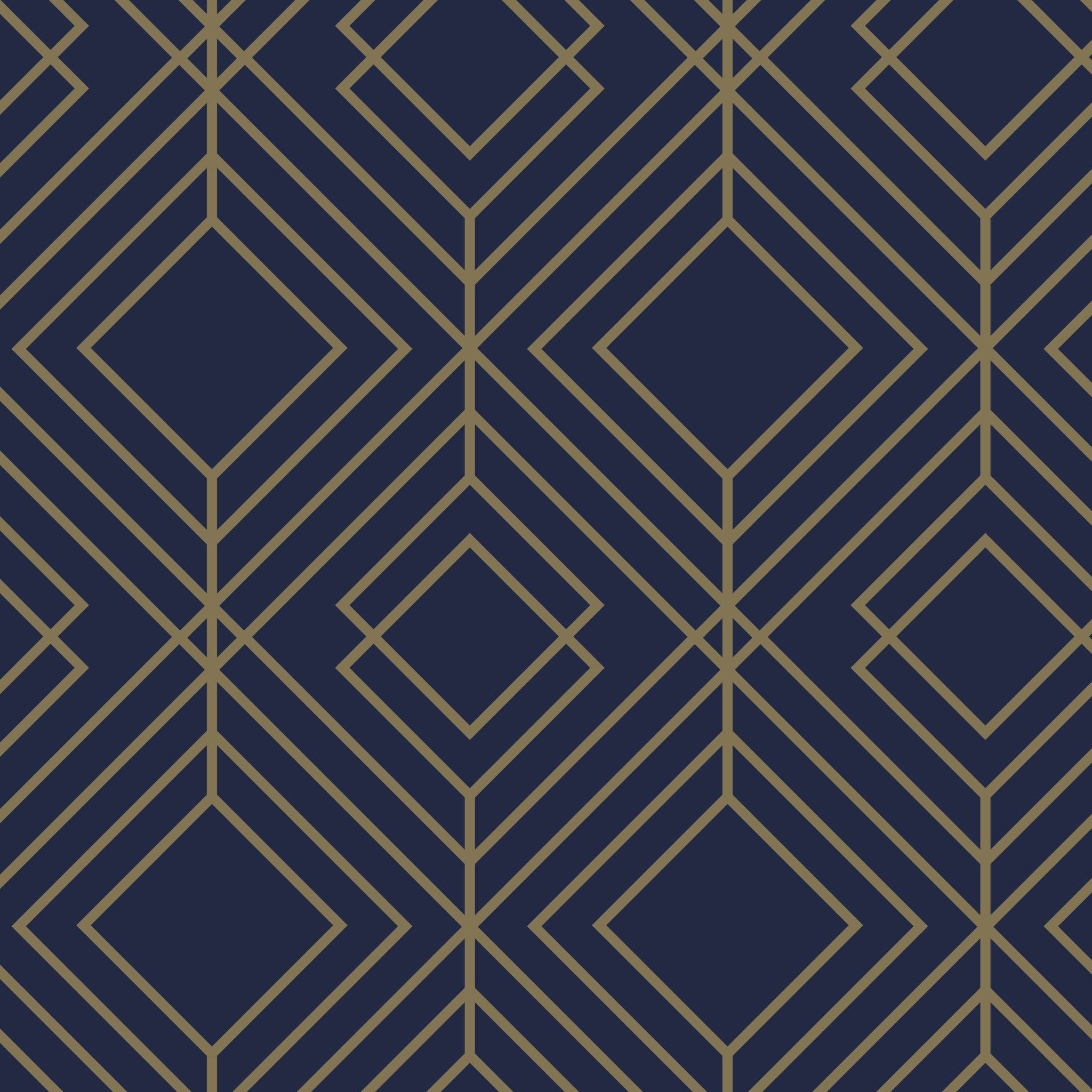 Clairefontaine Geschenkpapierrolle 50x0,70m, Geometrich gold/blau 202098C