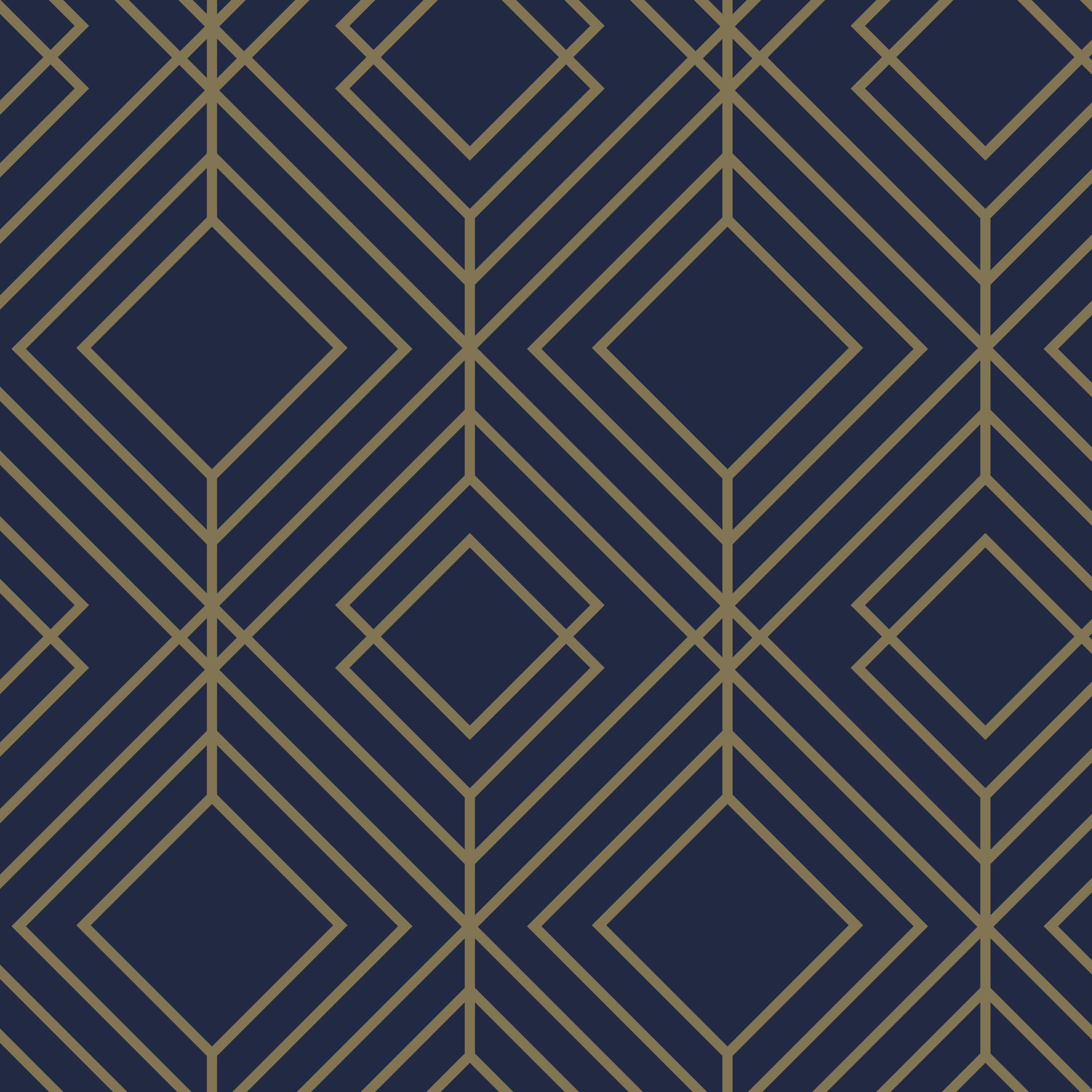 Clairefontaine Geschenkpapierrolle 50x0,70m, Geometrich gold/blau 202098C