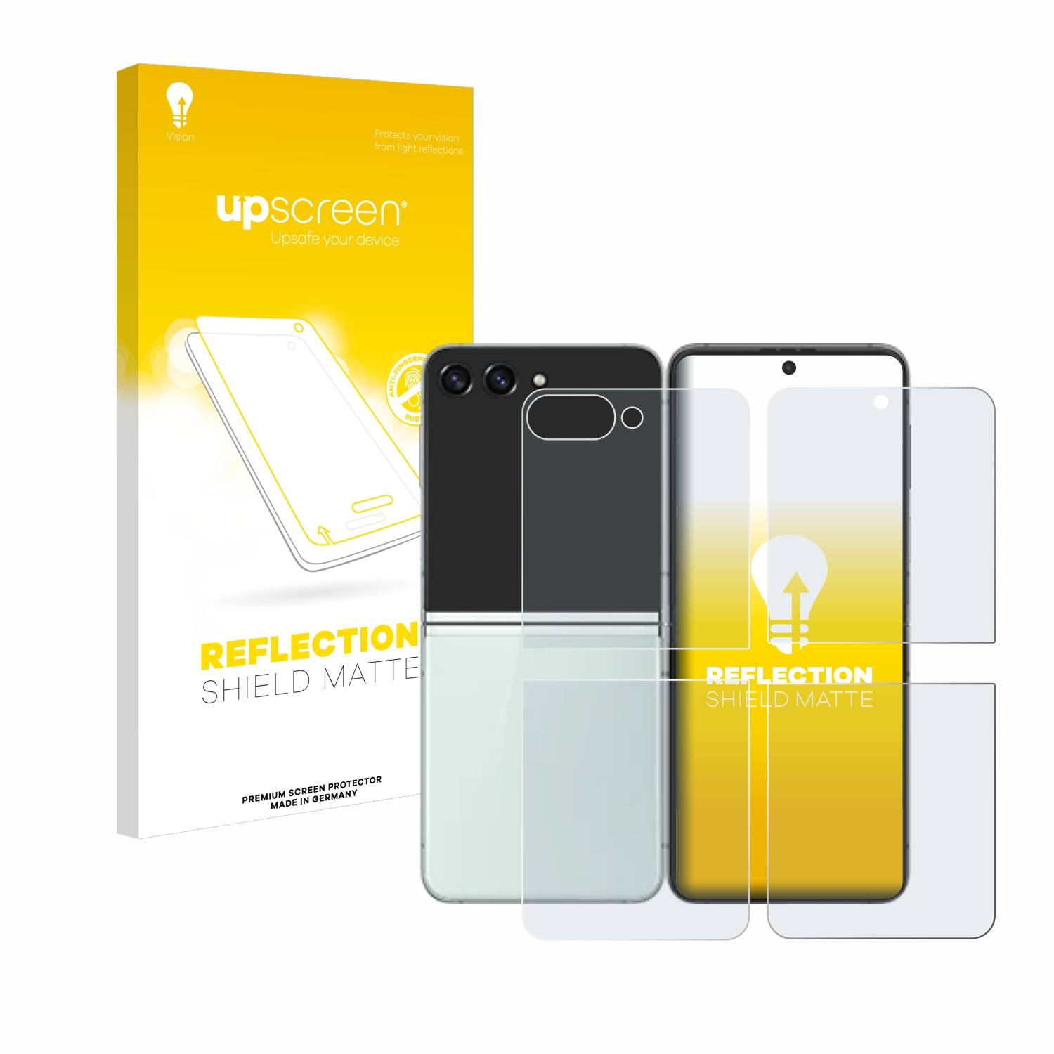 upscreen Reflection Shield Matt Schutzfolie für Samsung Galaxy Z Flip 5 (Display+Rückseite)