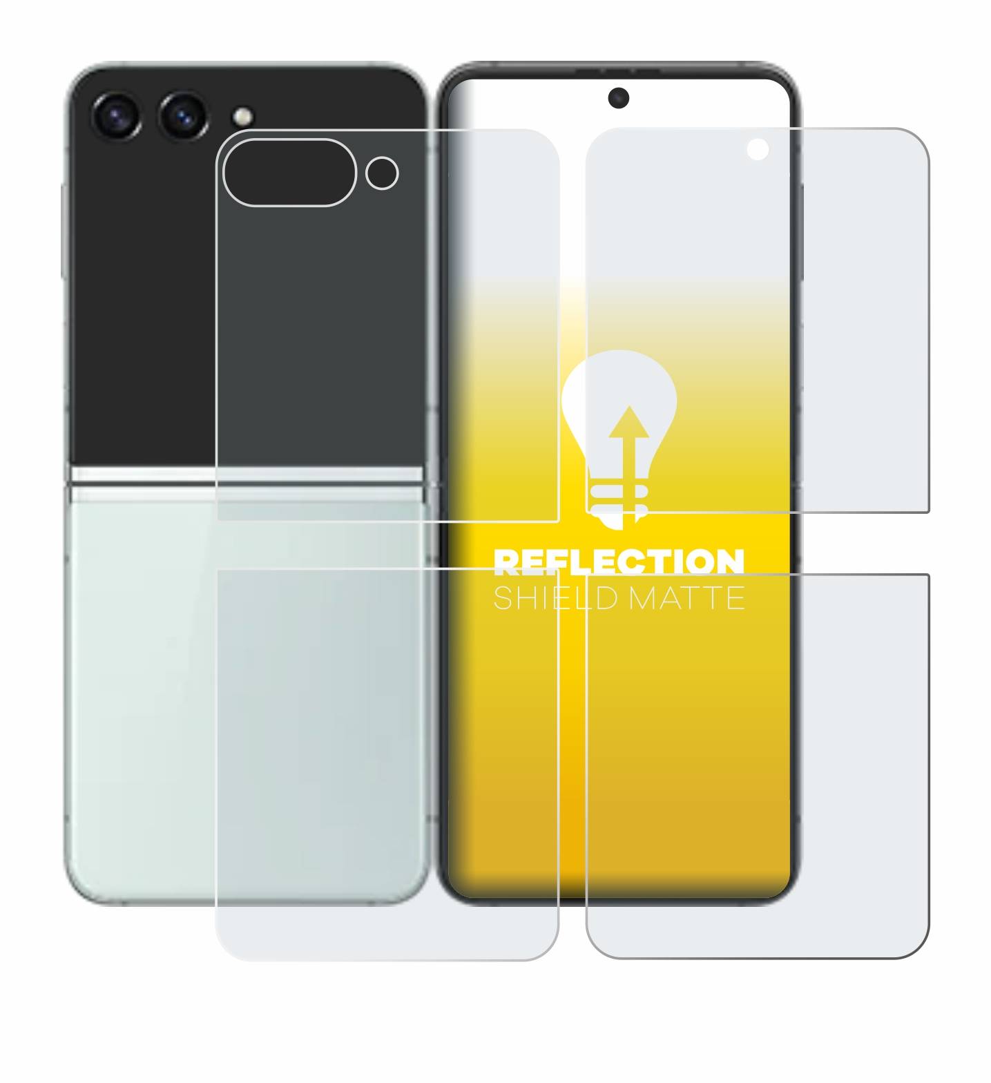 upscreen Reflection Shield Matt Schutzfolie für Samsung Galaxy Z Flip 5 (Display+Rückseite)