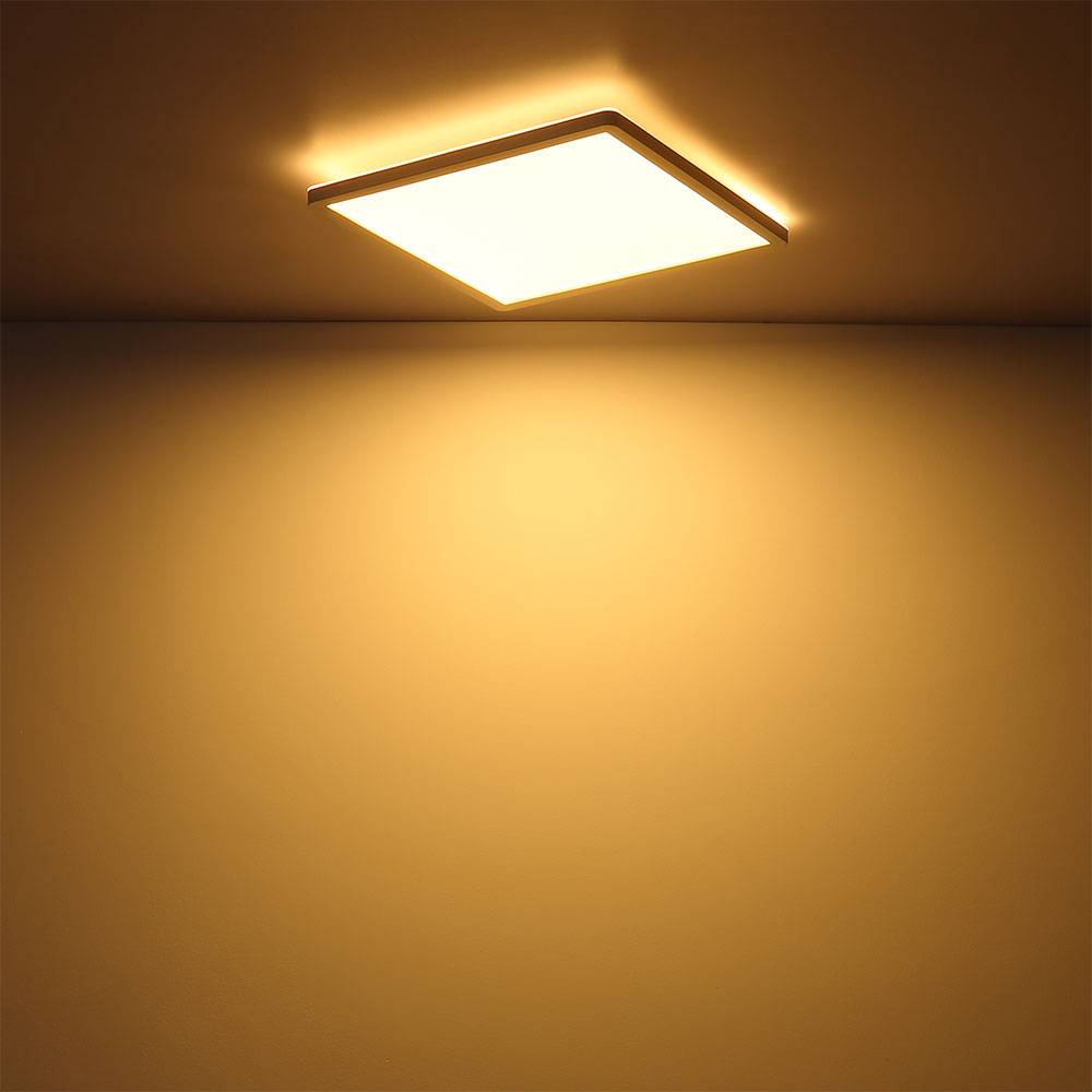 Deckenlampe LED Panel Deckenleuchte Wohnzimmerlampe modern weiß Backlight Memory Funktion, Kunststoff, 1x LED 24 Watt 2300 Lumen 3000 Kelvin LxBxH