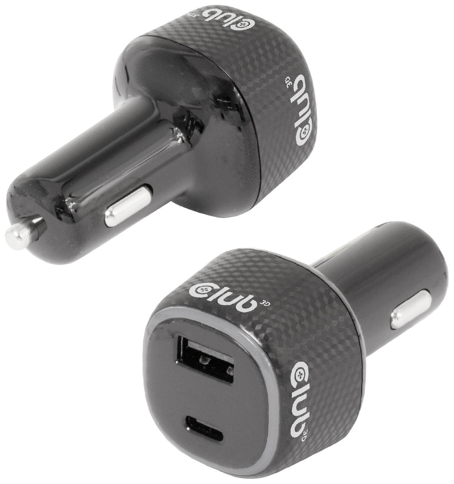 Club 3D USB KFZ-Ladegerät 1xUSB C A 63W 12/24V retail - Schwarz