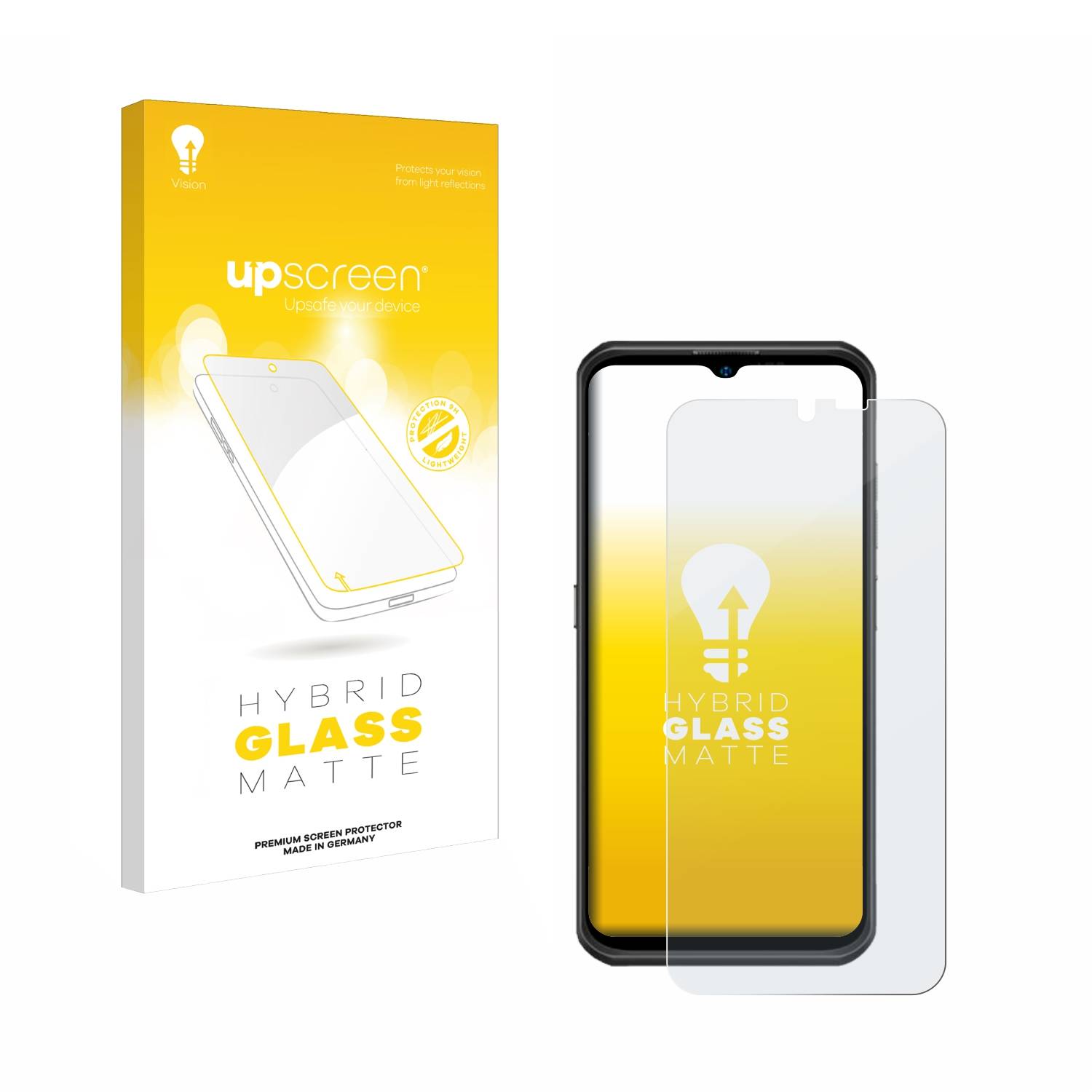 upscreen Hybrid Glas Matt Panzer-Folie für Ulefone Armor 17 Pro