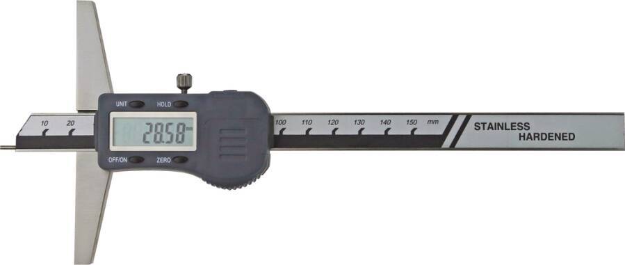 Digitaler Tiefenmessschieber 32555150 Messbereich 150 mm Ablesung 0,01 / 0,0005 mm/inch Brückenlänge 100 mm