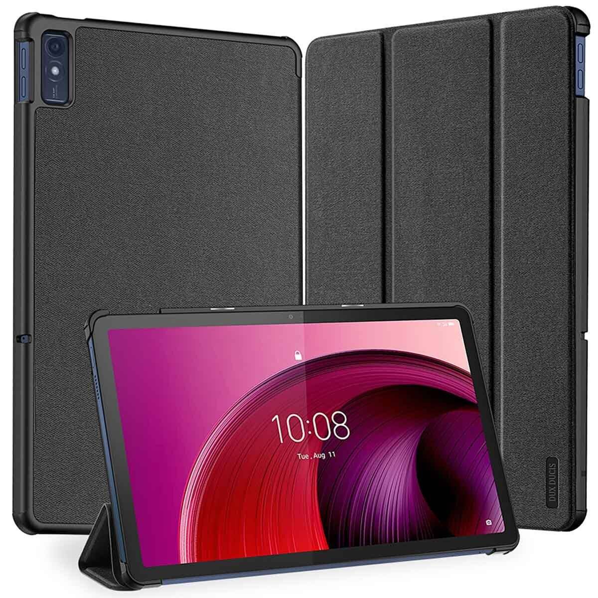 Dux Ducis Domo Hartschale mit Smart Sleep und integrierter Standfunktion kompatibel mit Lenovo Tab M10 10.6" Schwarz