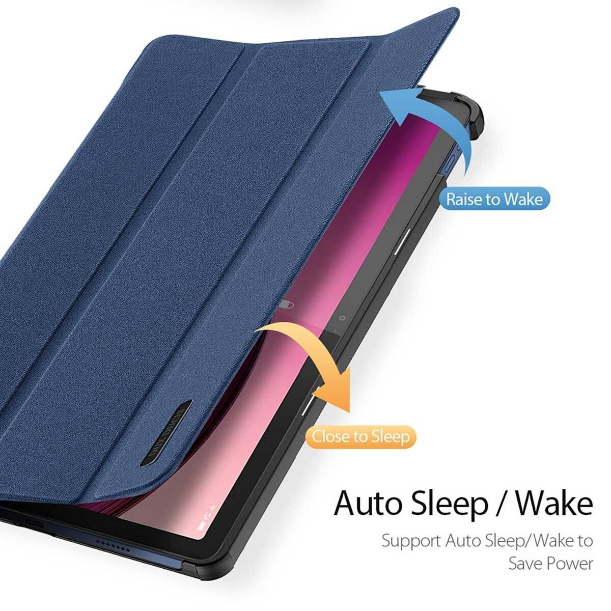 Dux Ducis Domo Hartschale mit Smart Sleep und integrierter Standfunktion kompatibel mit Lenovo Tab M10 10.6" Blau