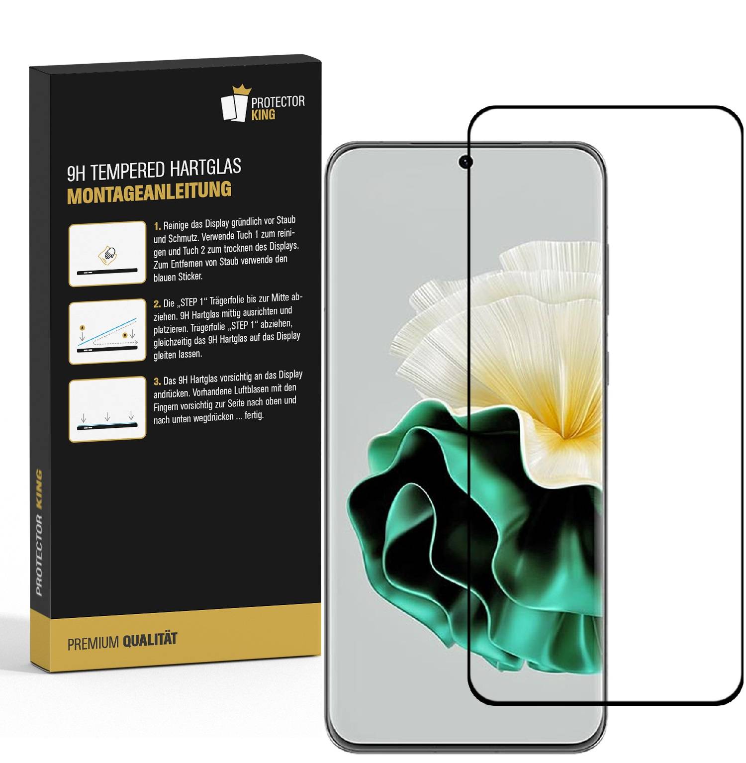 2x 9H Panzerglas für Huawei P60 Pro FULL COVER Displayschutz Schutzglas Hartglas Schutzfolie HD KLAR