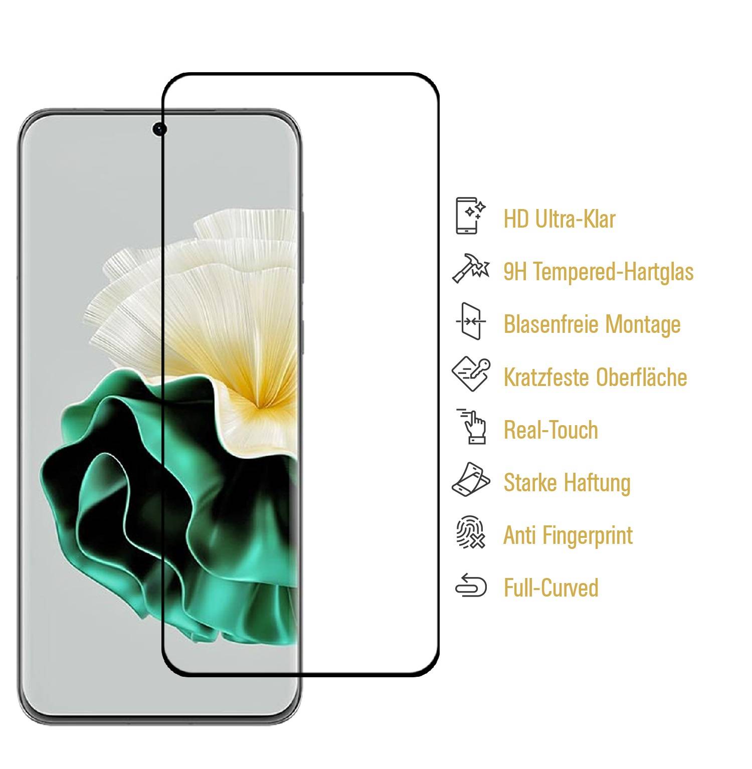 2x 9H Panzerglas für Huawei P60 Pro FULL COVER Displayschutz Schutzglas Hartglas Schutzfolie HD KLAR