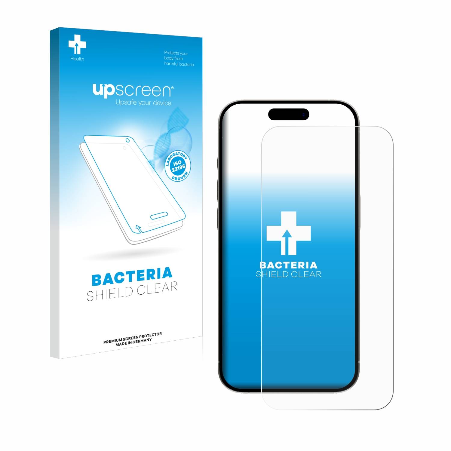 upscreen Bacteria Shield Schutzfolie für Apple iPhone 15 - Antibakteriell