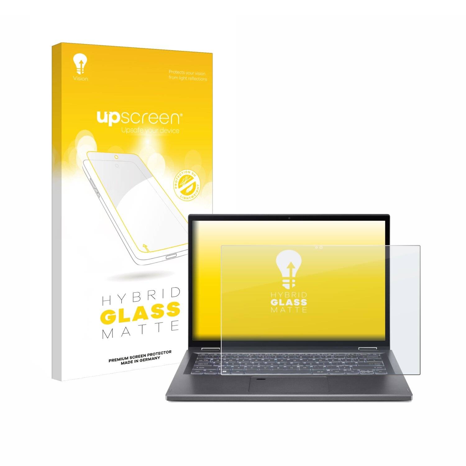upscreen Hybrid Glas Matt Panzer-Folie für Acer Aspire 5 Spin