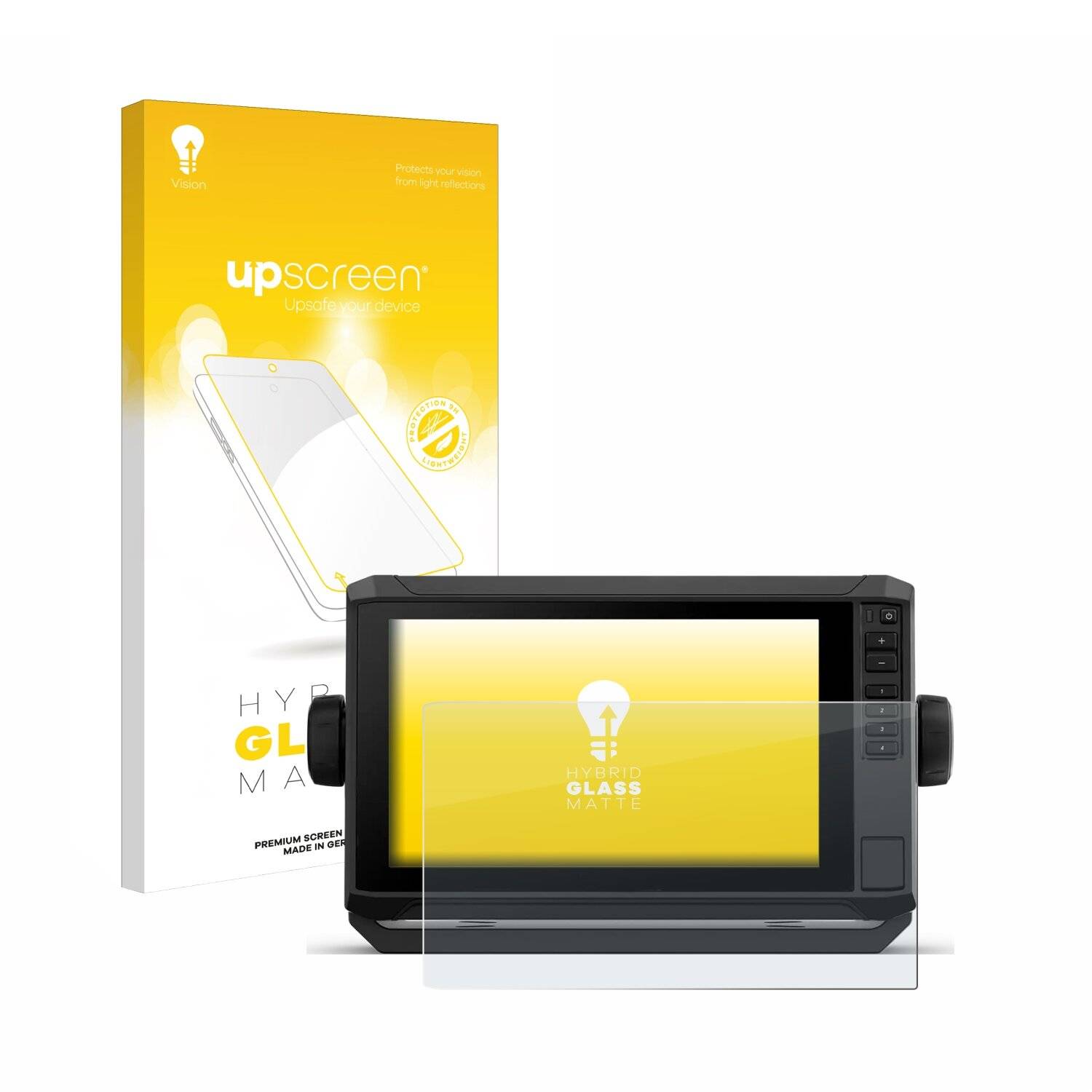 upscreen Hybrid Glas Matt Panzer-Folie für Garmin ECHOMAP UHD2