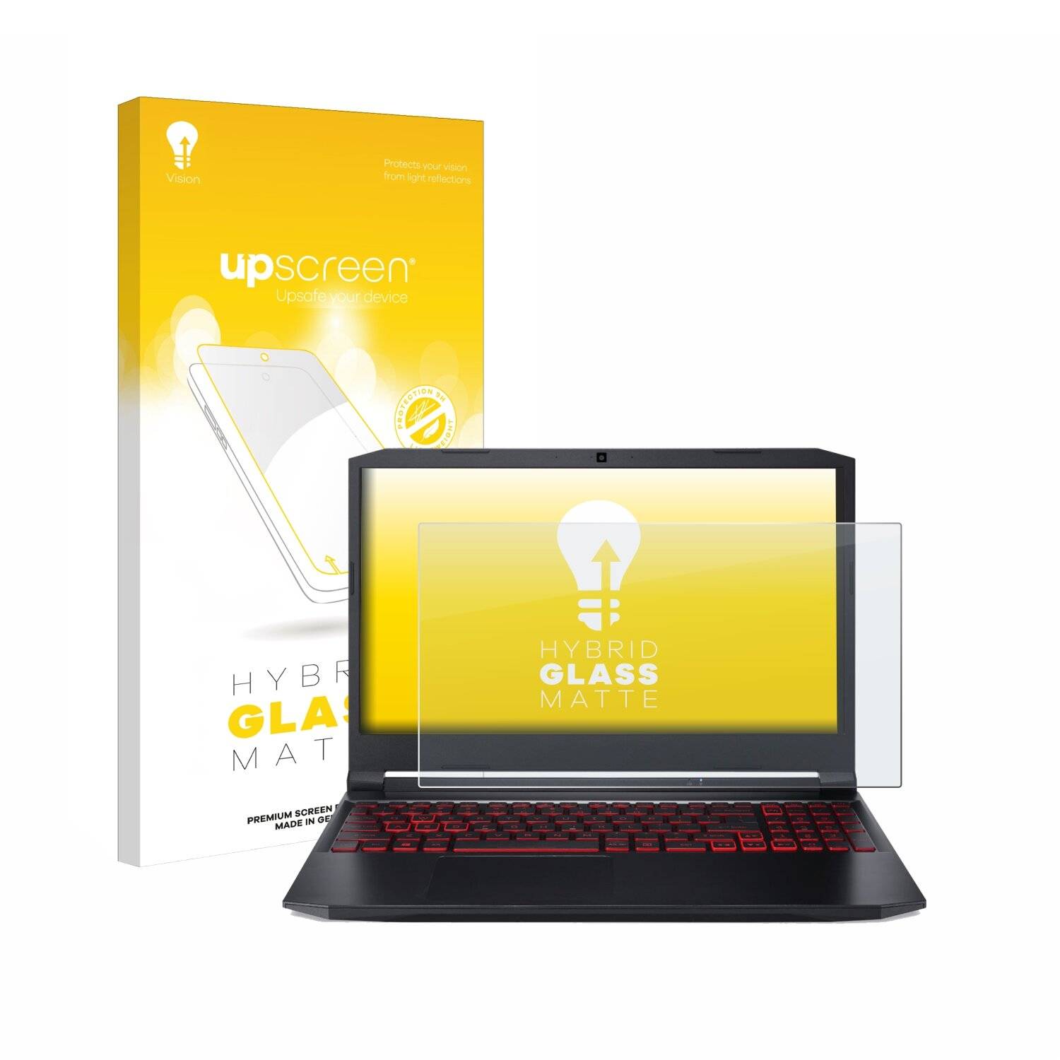 upscreen Hybrid Glas Matt Panzer-Folie für Acer Nitro 5 Gaming