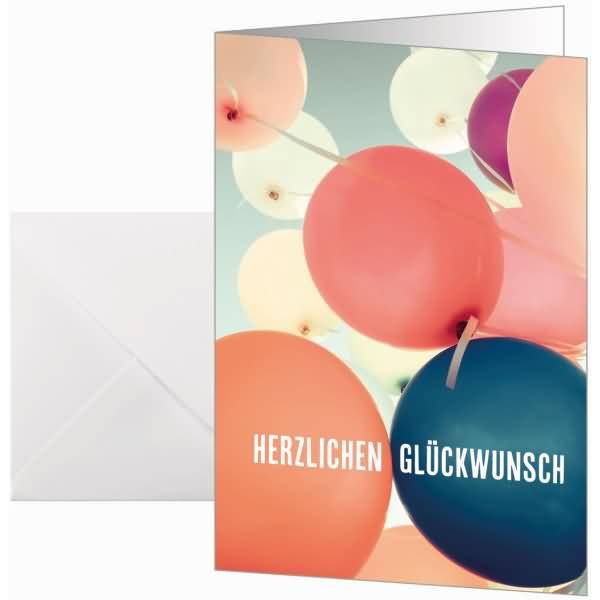 Geburtstagskarte A6(A5) 300g Ballons 10+10 Stück