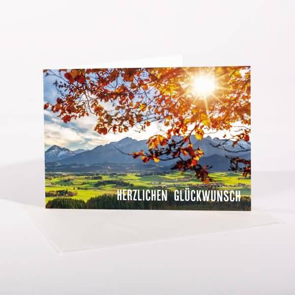 Glückwunschkarte Set A6 12+12 Stück Mountain landscapes by seasons 300g