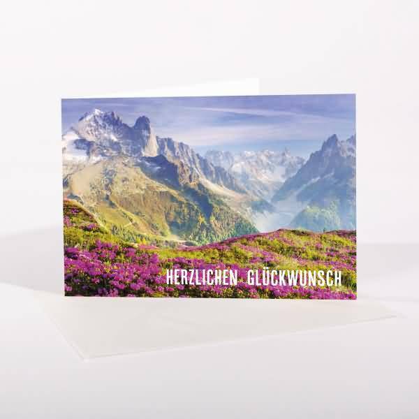 Glückwunschkarte Set A6 12+12 Stück Mountain landscapes by seasons 300g