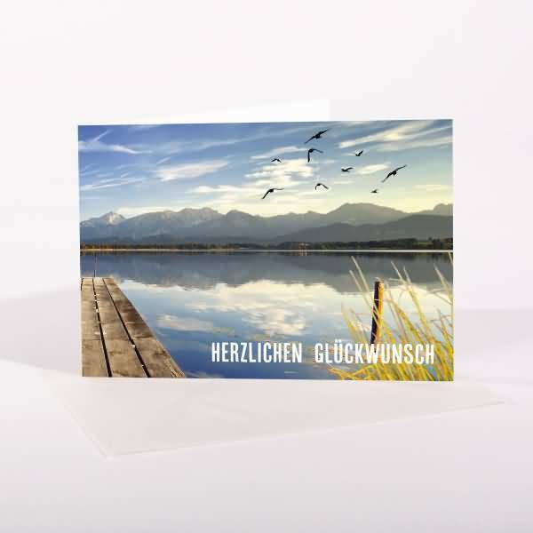Glückwunschkarte Set A6 12+12 Stück Mountain landscapes by seasons 300g