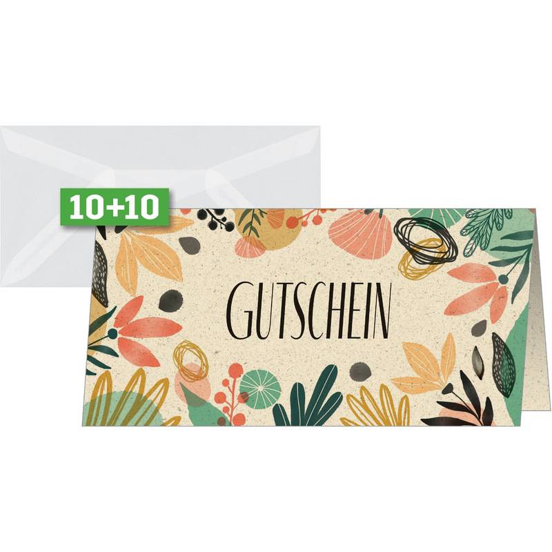 sigel Gutscheinkarte "Colorful plants", 240 g/qm