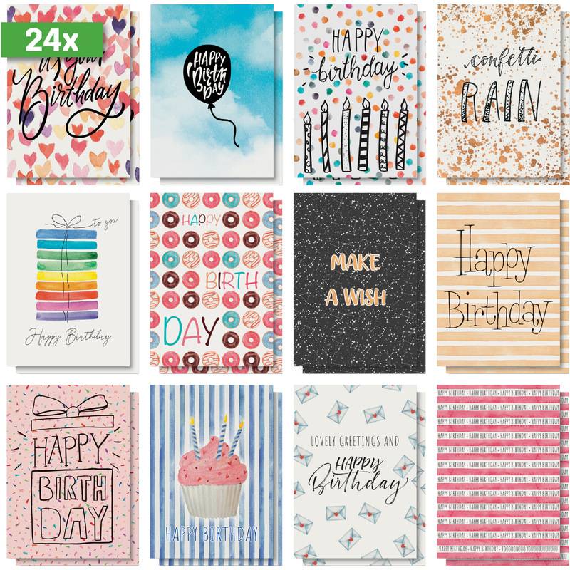 sigel Geburtstags-Postkarten-Set "Colourful Birthday Fun"