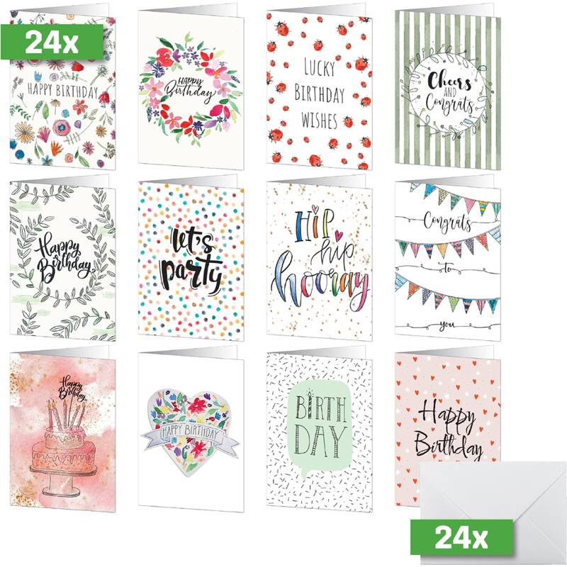 sigel Geburtstagskarten-Set "Happy Birthday"