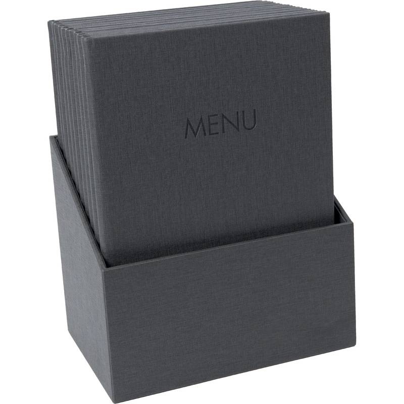 sigel Speisekarten-Mappe MENU, DIN A4, anthrazit, 10er Box