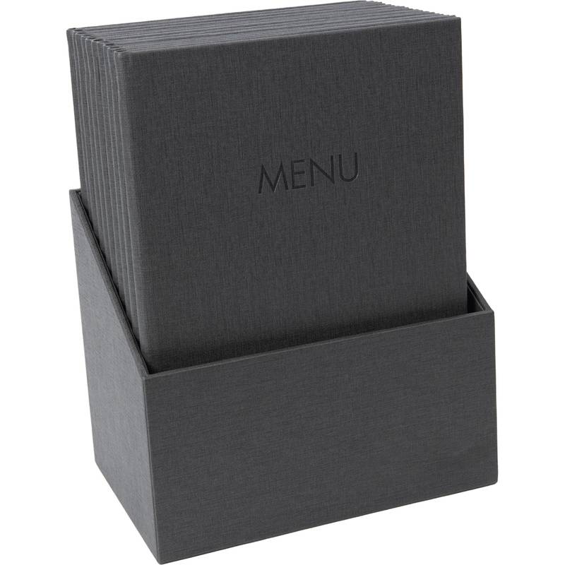 sigel Speisekarten-Mappe MENU, DIN A4, anthrazit, 10er Box
