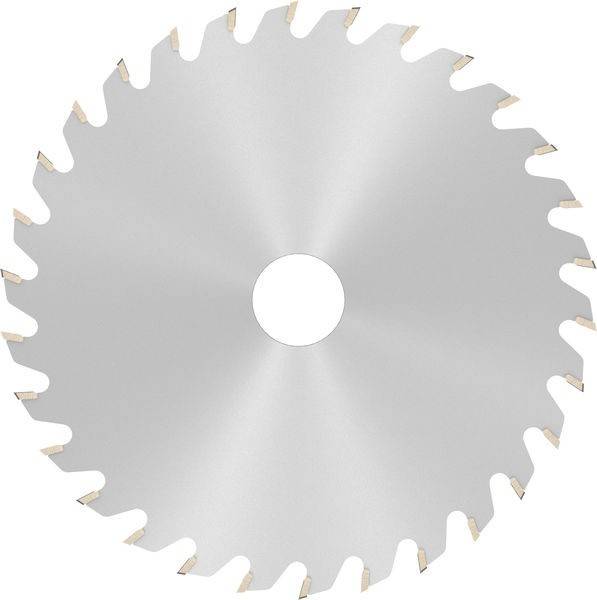 Eine Kreissägeblatt mit scharfen Zähnen, die gleichmäßig um seinen Rand angeordnet sind. Wird zum Schneiden von Holz oder Metall verwendet.