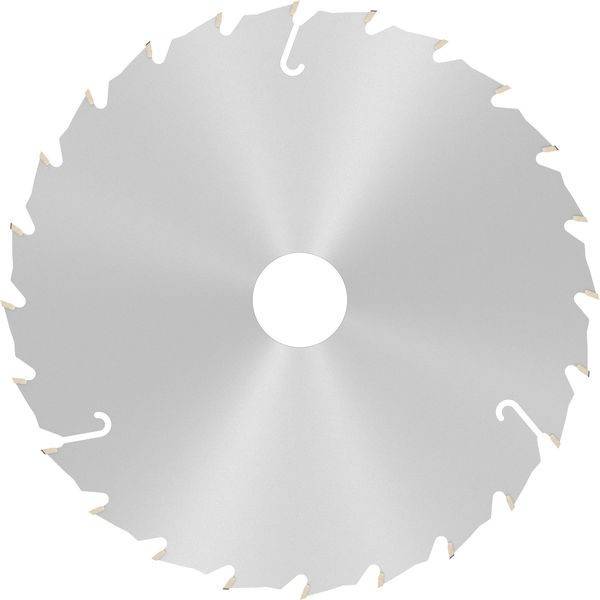 Kreissägeblatt mit einer glänzend silbernen Oberfläche, das eine Reihe von scharfen Zähnen am Rand aufweist und zum Schneiden von Materialien verwendet wird.