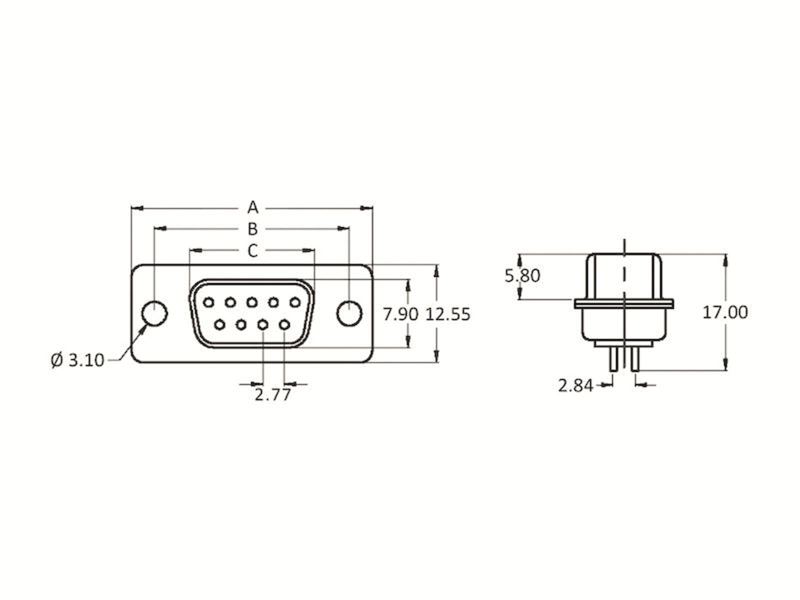 ECON CONNECT D-Sub-Buchsenleiste, 9-polig, Lötpins verzinnt