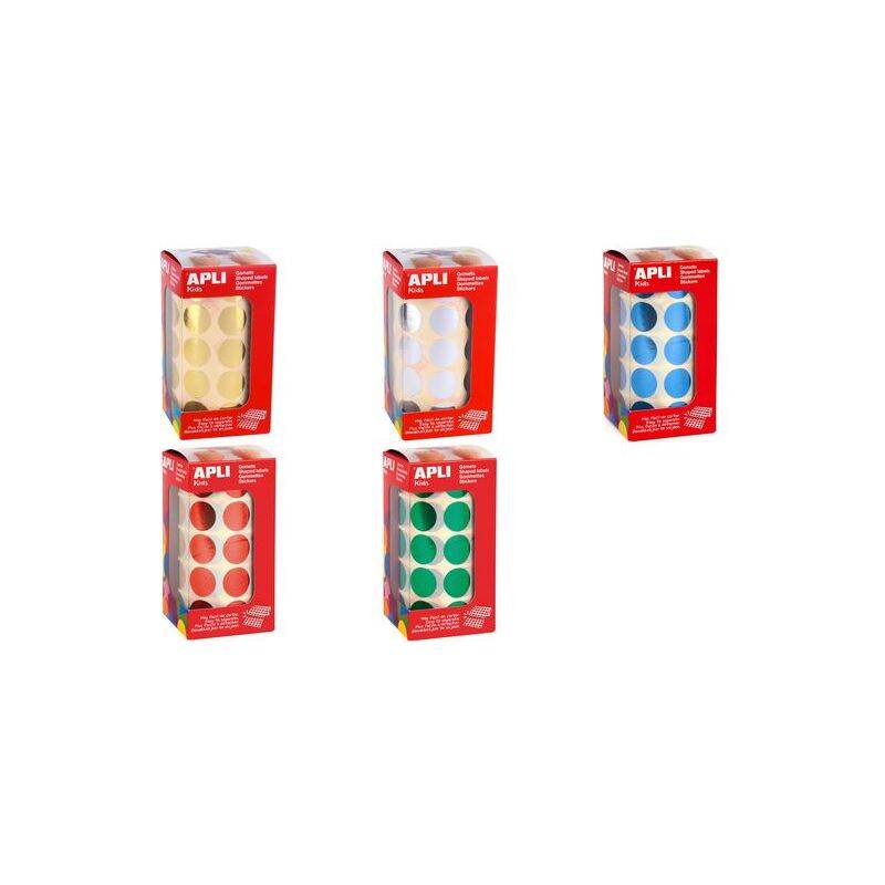 APLI kids Sticker "Rund", auf Rolle, metallic-rot