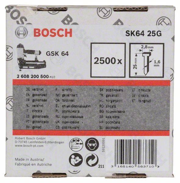 Bosch Power Tools Senkkopf-Stift SK64 25G, 2608200500