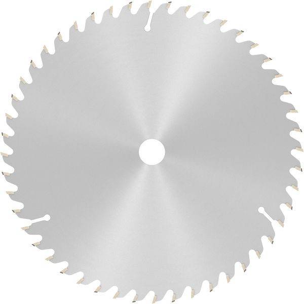 Eine kreisförmige Sägeblatt aus Silber mit scharfen Zähnen am Rand, die zum Schneiden von Materialien verwendet wird.