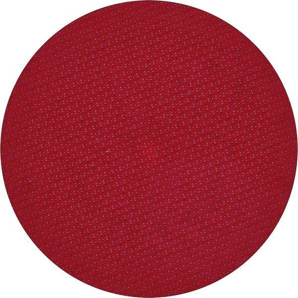 Ein Kreismuster mit einem einfarbigen roten Hintergrund, der kleine, gleichmäßig verteilte blaue Punkte überall aufweist.