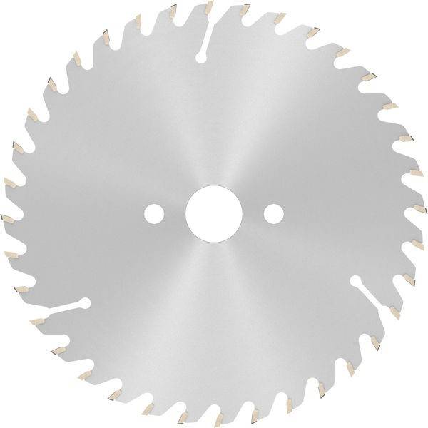 Eine Kreissägeblatt mit scharfen, gleichmäßig angeordneten Zähnen am Rand, entwickelt zum Schneiden von Materialien wie Holz oder Metall.