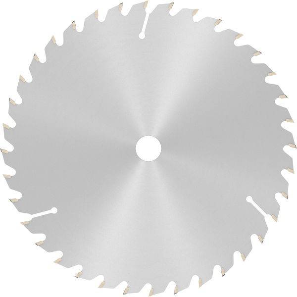 Kreissägeblatt mit scharfen Zähnen am Rand, verwendet zum Schneiden von Holz oder Metall.